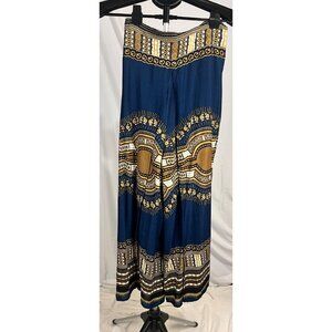 One One Size Fits Most African Printed Blue Pants | Stylish Loose-Fit Trousers